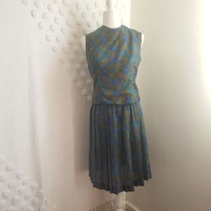 Floral Pleated Skirt & Top Set